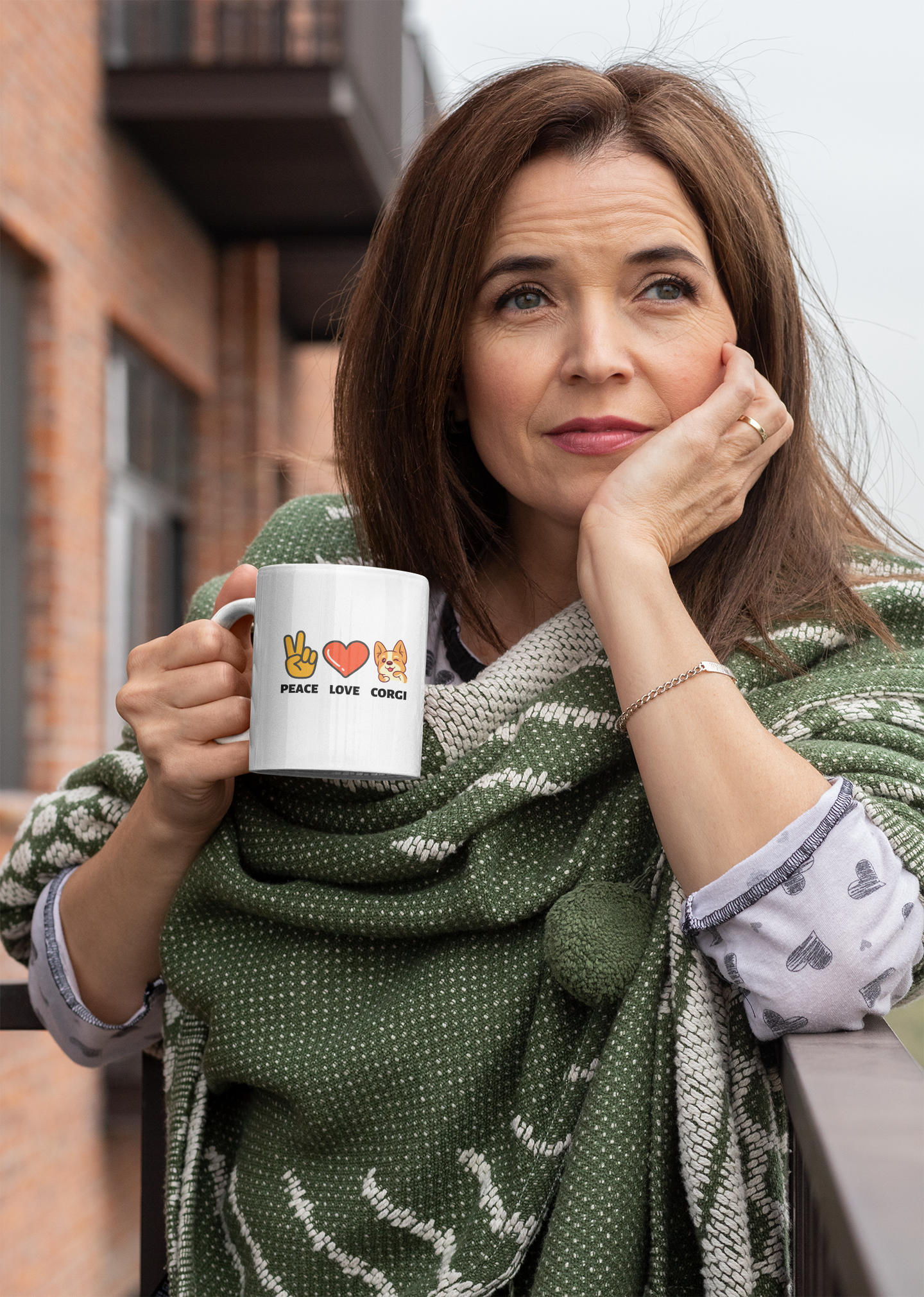'Peace Love Corgi' Ceramic Mug 11oz