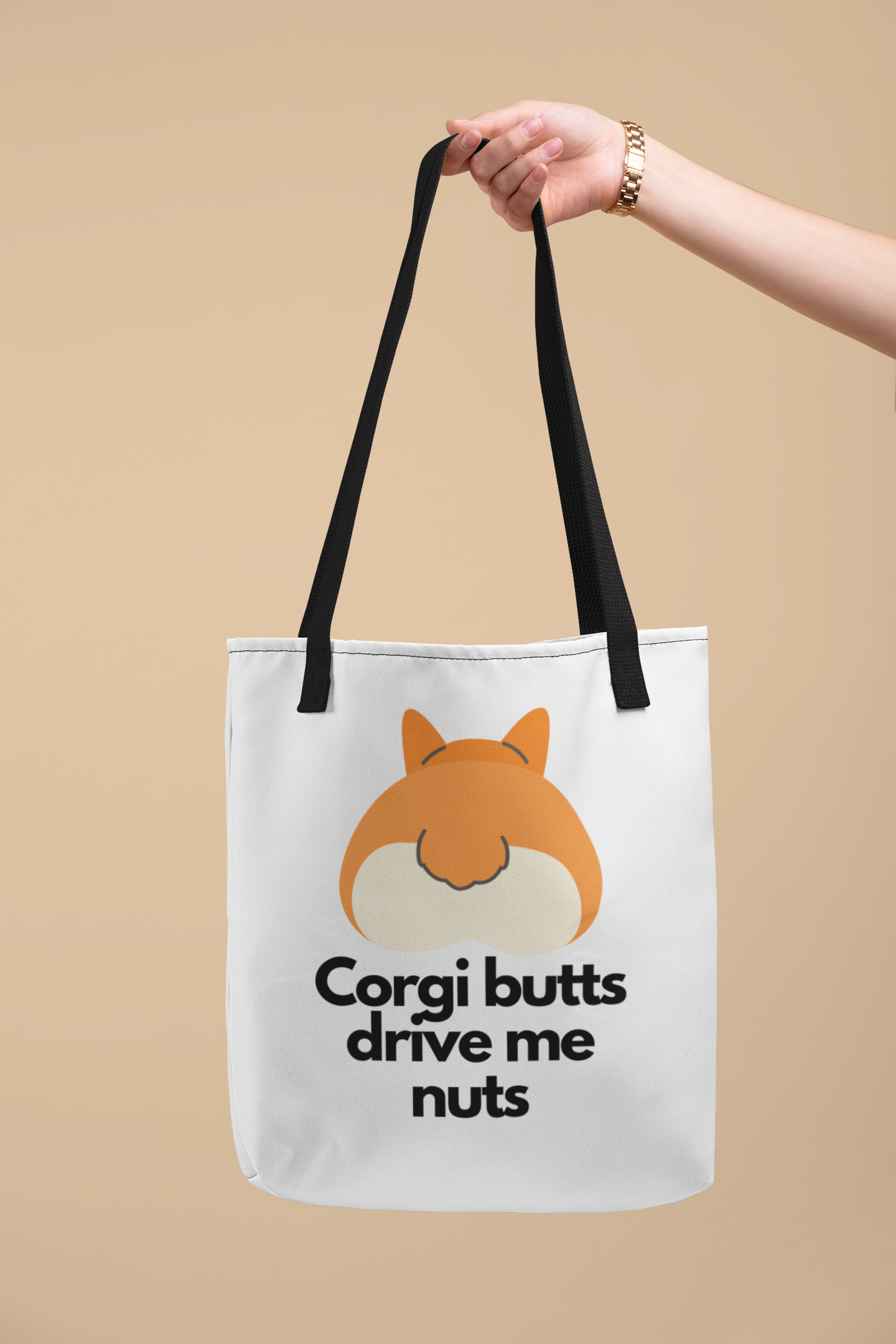 'Corgi Butts Drive Me Nuts' Tote Bag