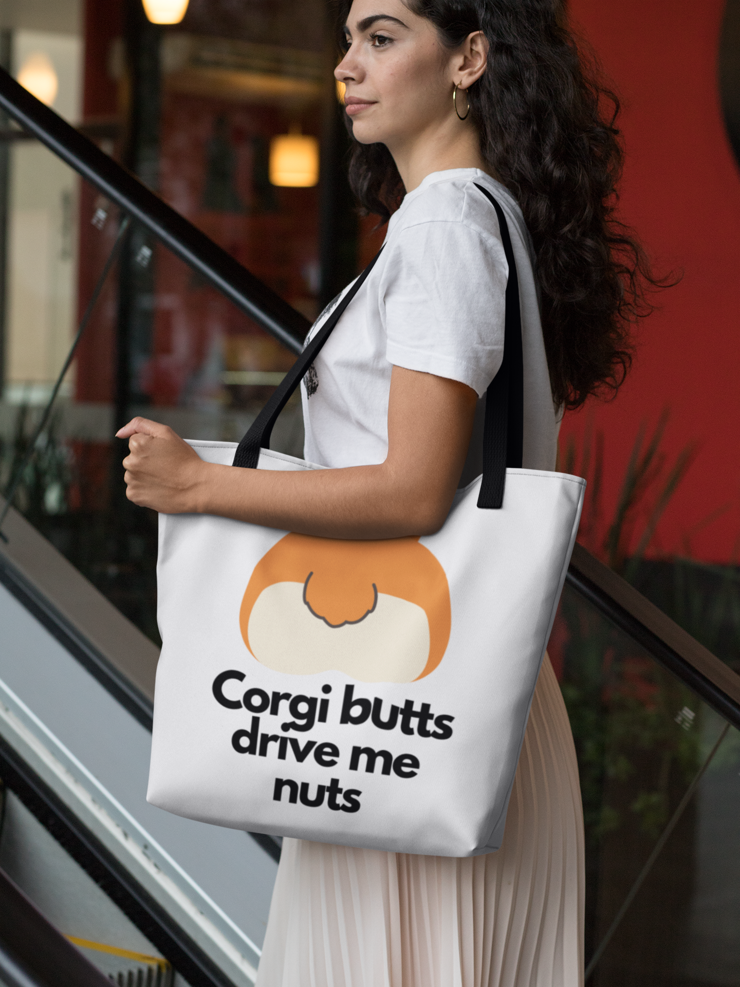 'Corgi Butts Drive Me Nuts' Tote Bag