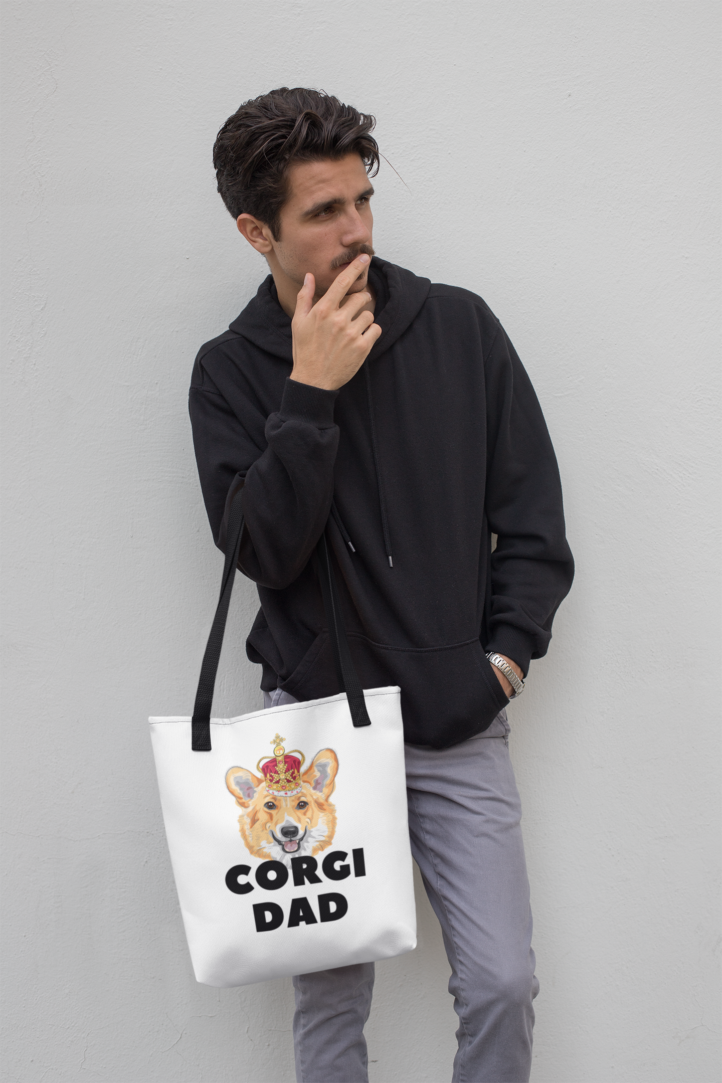 'King Corgi Dad' Tote Bag