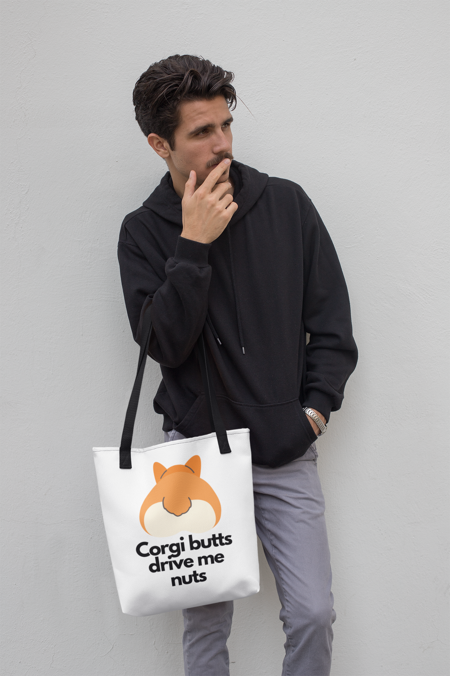 'Corgi Butts Drive Me Nuts' Tote Bag