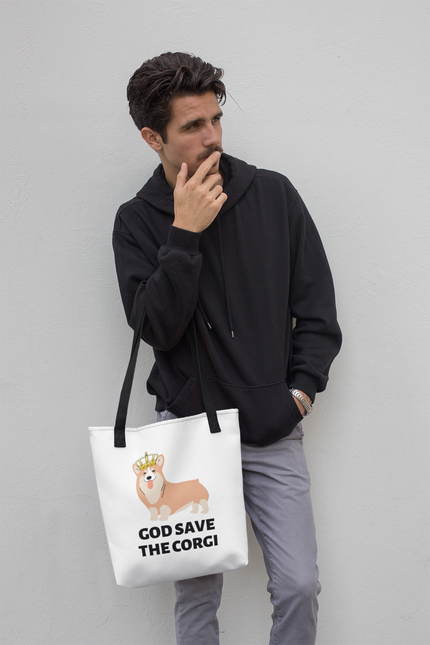 'God Save The Corgi' Tote Bag