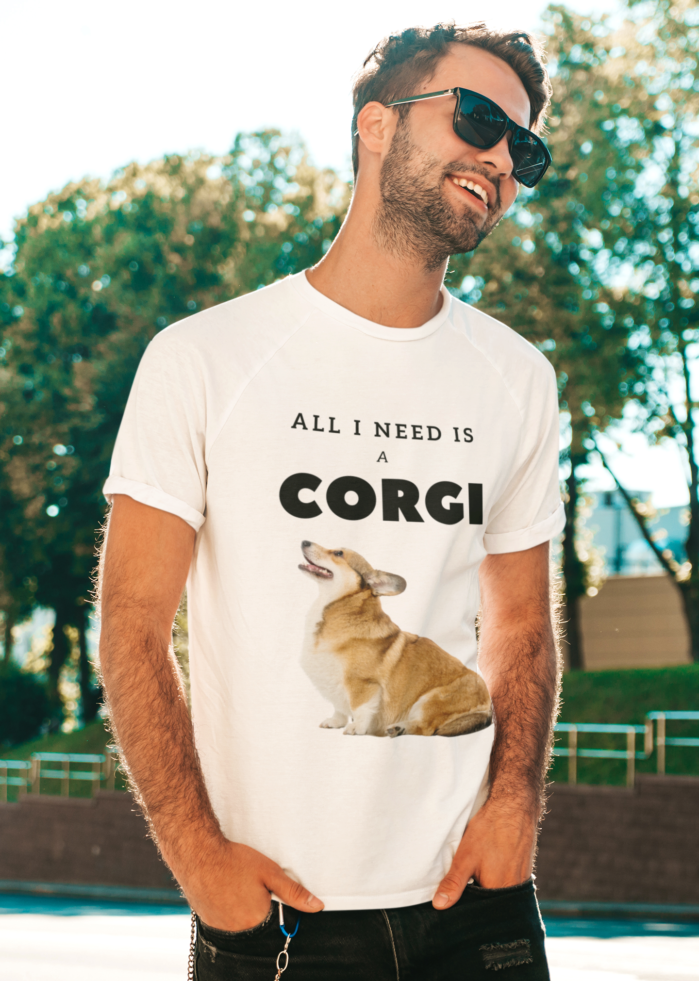 'All I Need is a Corgi' Short-Sleeve Unisex T-Shirt