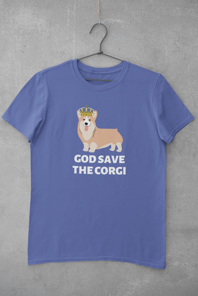 'God Save The Corgi' Unisex Jersey Short Sleeve T-Shirt