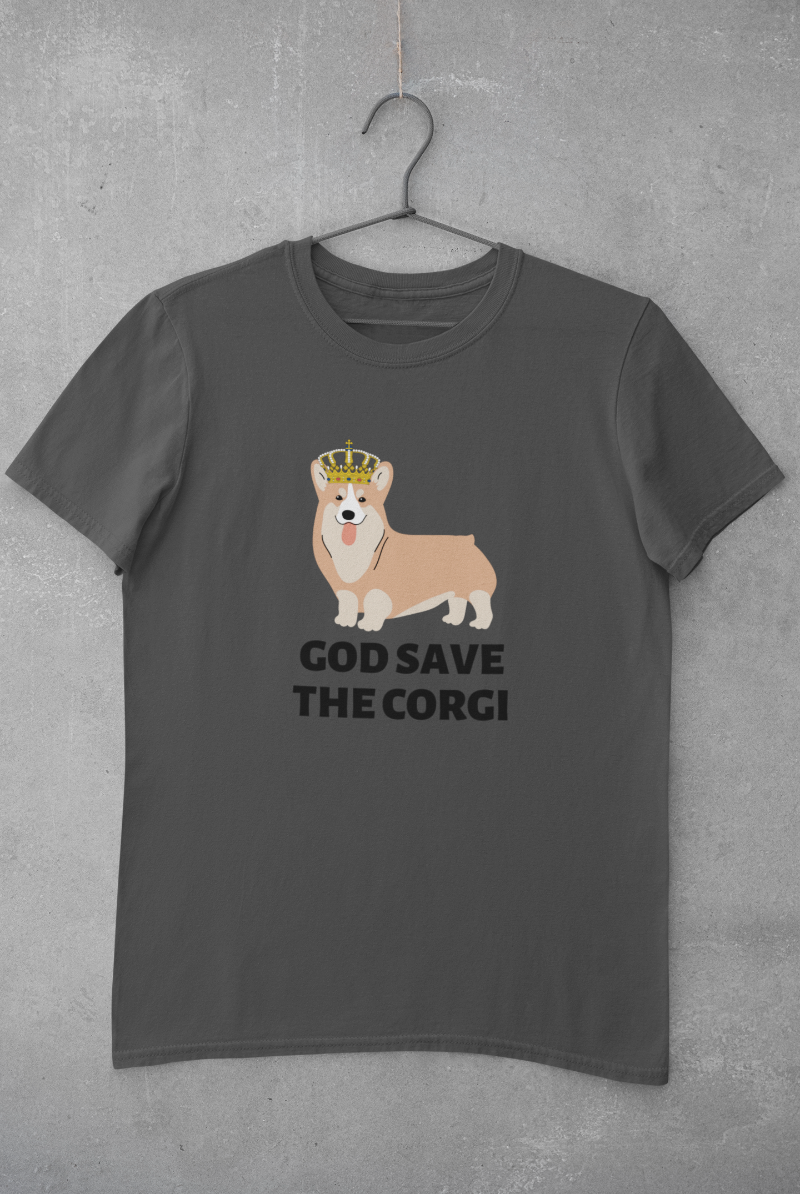 'God Save The Corgi' Unisex Jersey Short Sleeve T-Shirt