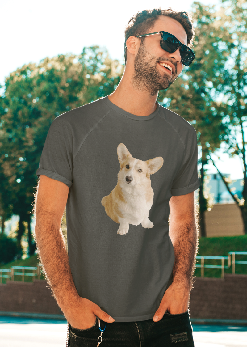 'Curious Corgi' Unisex Jersey Short Sleeve T-Shirt