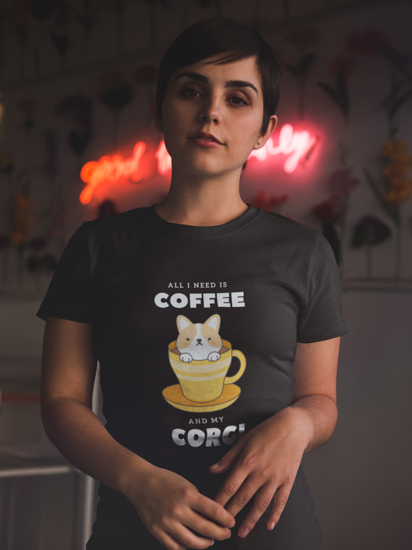 'All I Need Is Coffee & My Corgi' Short-Sleeve Unisex T-Shirt