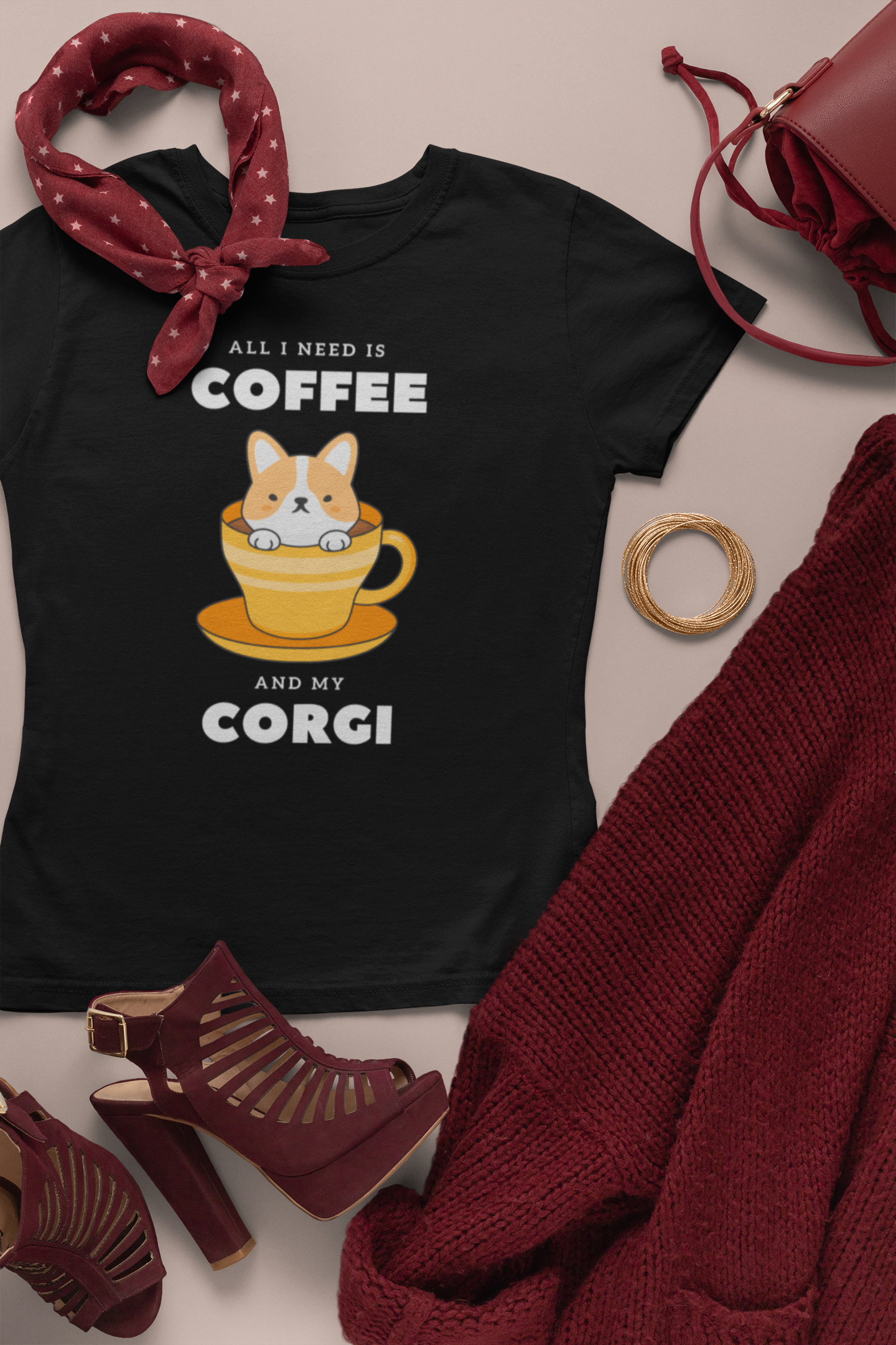 'All I Need Is Coffee & My Corgi' Short-Sleeve Unisex T-Shirt