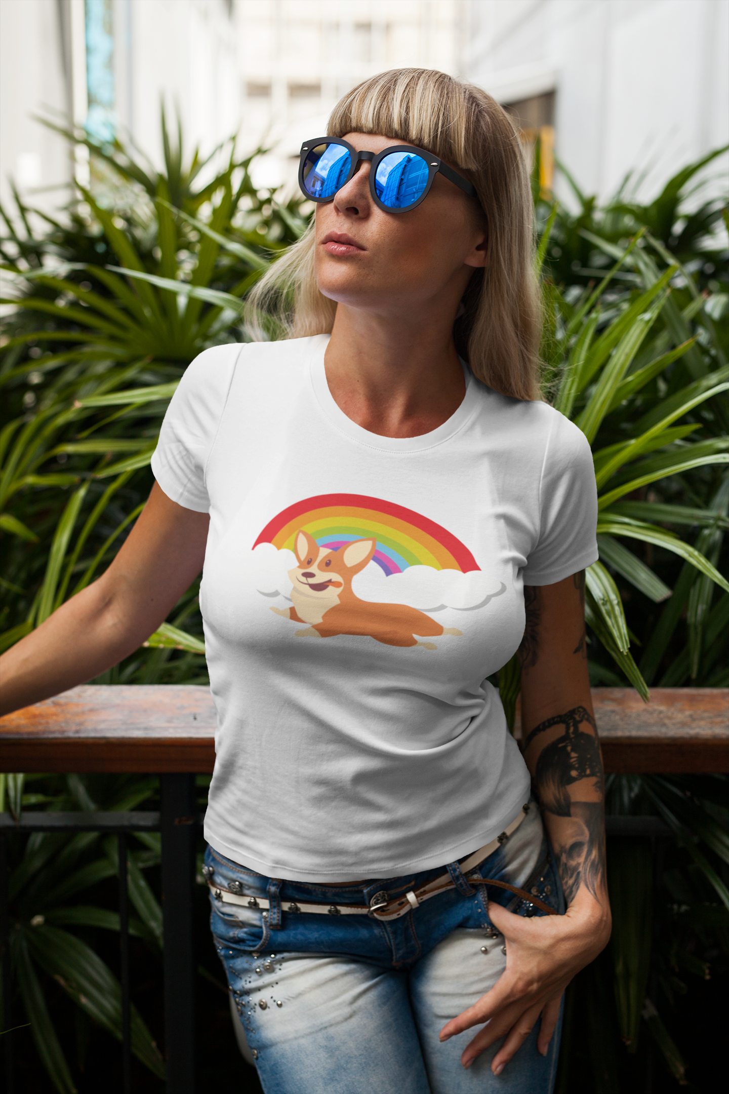 'Rainbow Corgi' Short-Sleeve Unisex T-Shirt
