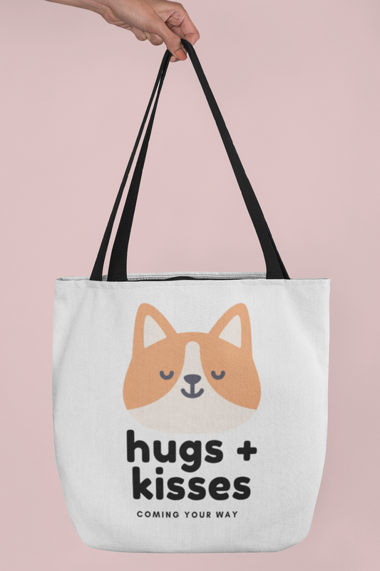 'Hugs + Kisses' Tote Bag