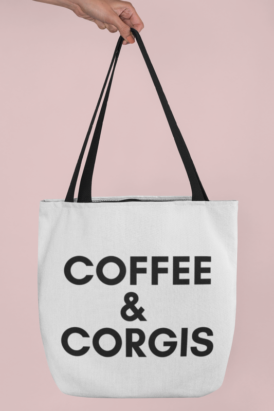'Coffee & Corgis' Tote Bag