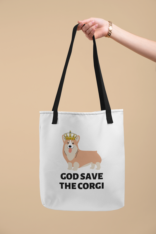 'God Save The Corgi' Tote Bag
