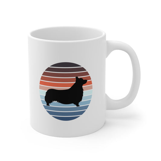 'Sunset Retro Corgi' Ceramic Mug 11oz