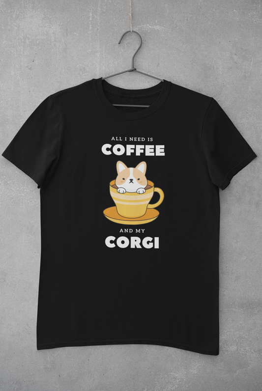 'All I Need Is Coffee & My Corgi' Short-Sleeve Unisex T-Shirt