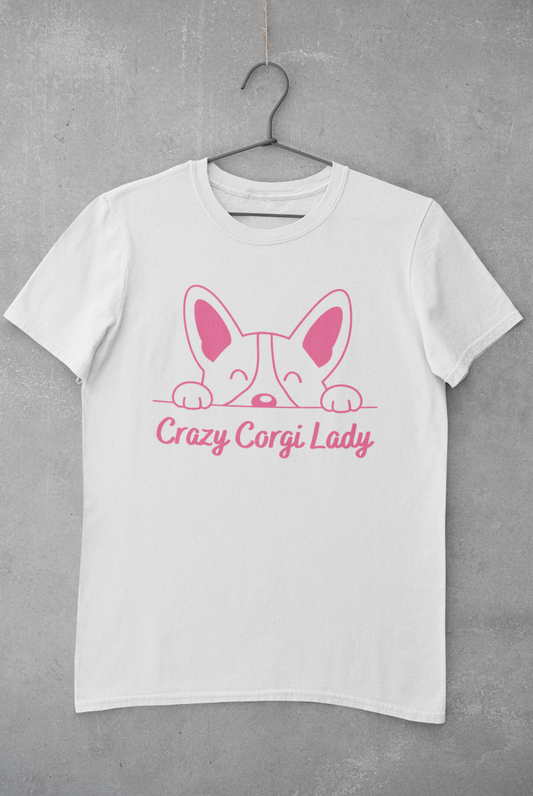 'Crazy Corgi Lady' Unisex Jersey Short Sleeve T-Shirt