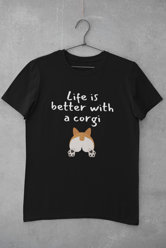 'Life Is Better With A Corgi' Unisex Jersey Short Sleeve T-Shirt