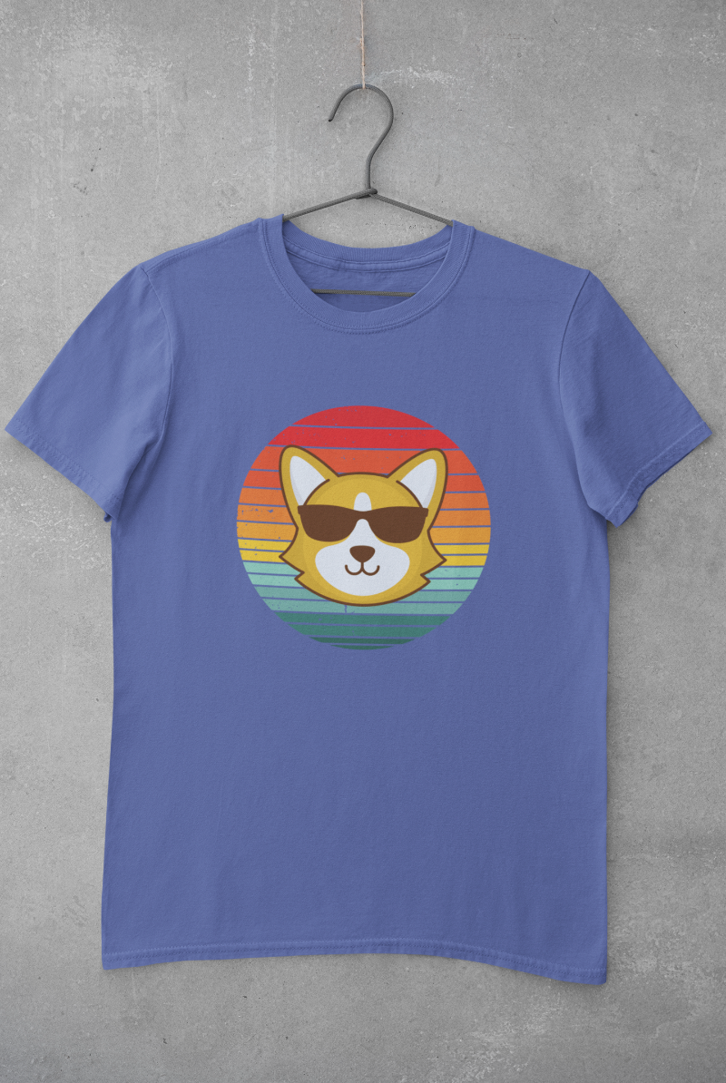 'Sunrise Retro Corgi' Unisex Jersey Short Sleeve T-Shirt