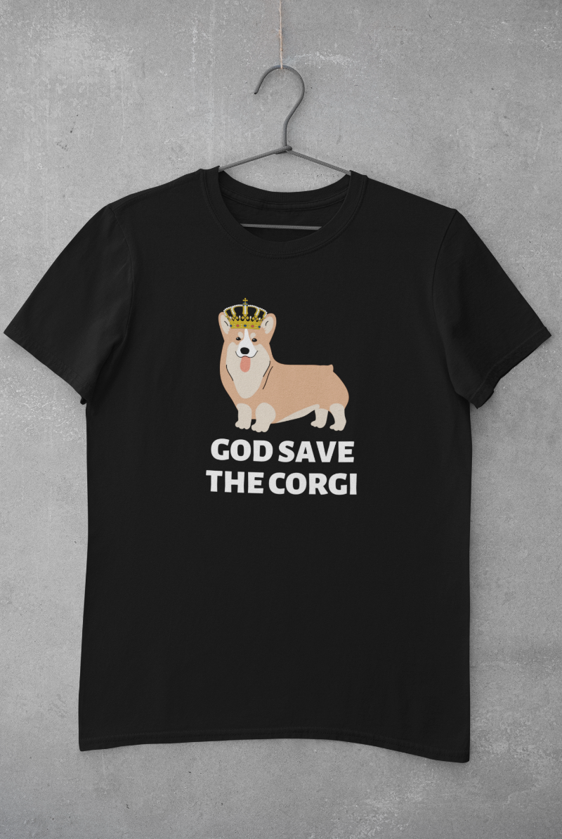 'God Save The Corgi' Unisex Jersey Short Sleeve T-Shirt