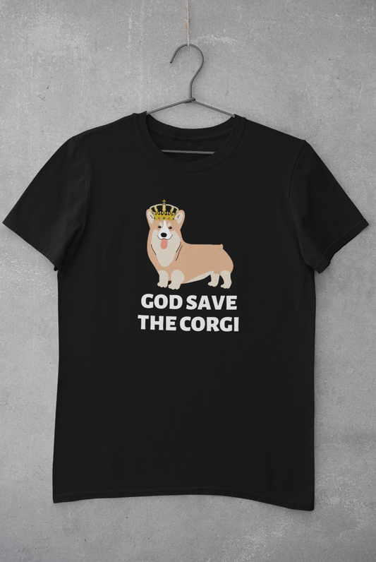 'God Save The Corgi' Unisex Jersey Short Sleeve T-Shirt