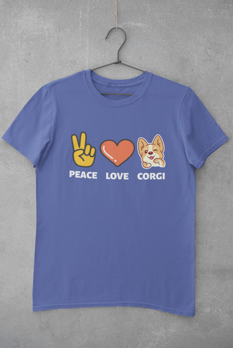 'Peace, Love, Corgi' Unisex Jersey Short Sleeve T-Shirt