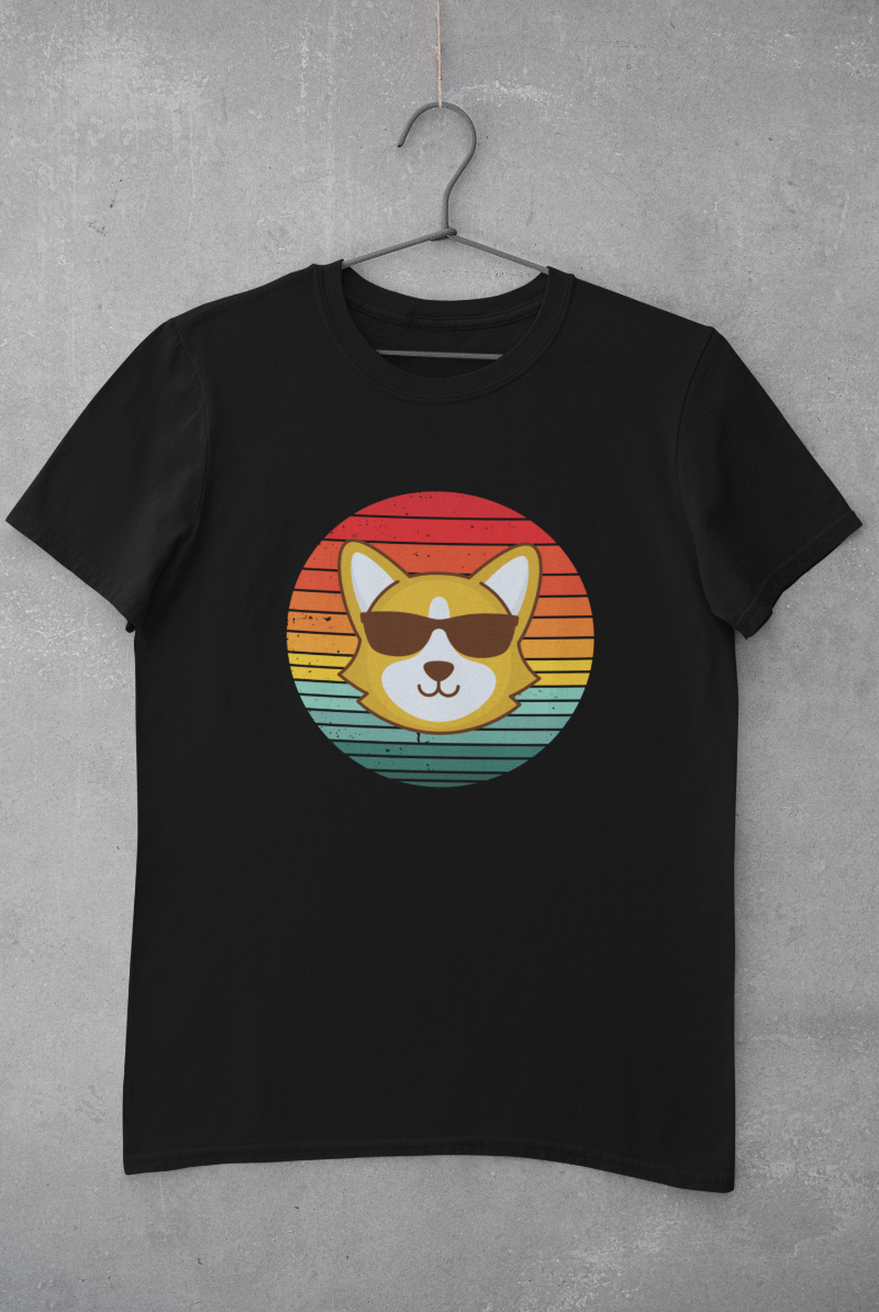 'Sunrise Retro Corgi' Unisex Jersey Short Sleeve T-Shirt