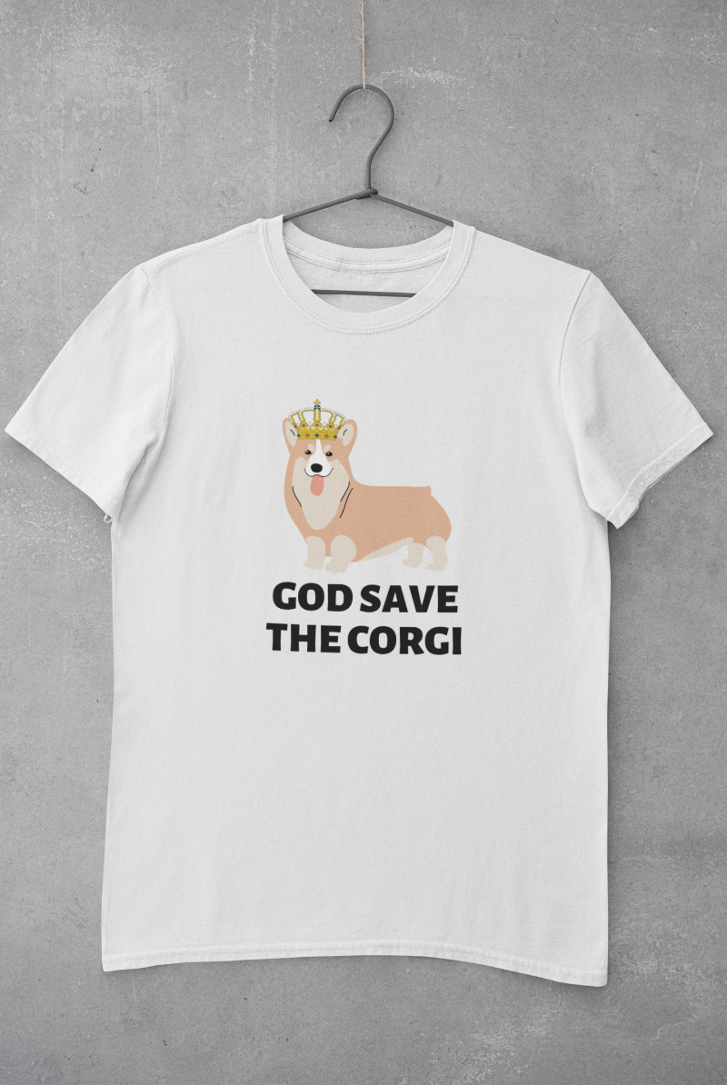 'God Save The Corgi' Unisex Jersey Short Sleeve T-Shirt