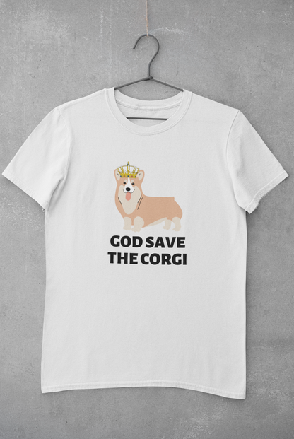'God Save The Corgi' Unisex Jersey Short Sleeve T-Shirt