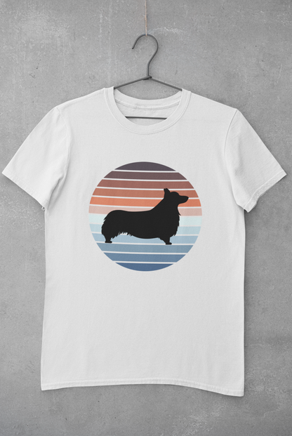 'Sunset Retro Corgi' Unisex Jersey Short Sleeve T-Shirt