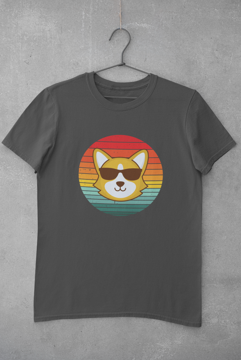 'Sunrise Retro Corgi' Unisex Jersey Short Sleeve T-Shirt