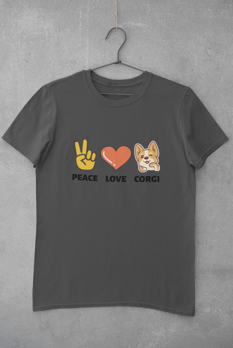 'Peace, Love, Corgi' Unisex Jersey Short Sleeve T-Shirt