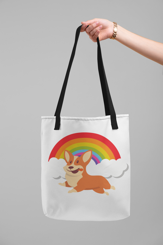 'Rainbow Corgi' Tote Bag