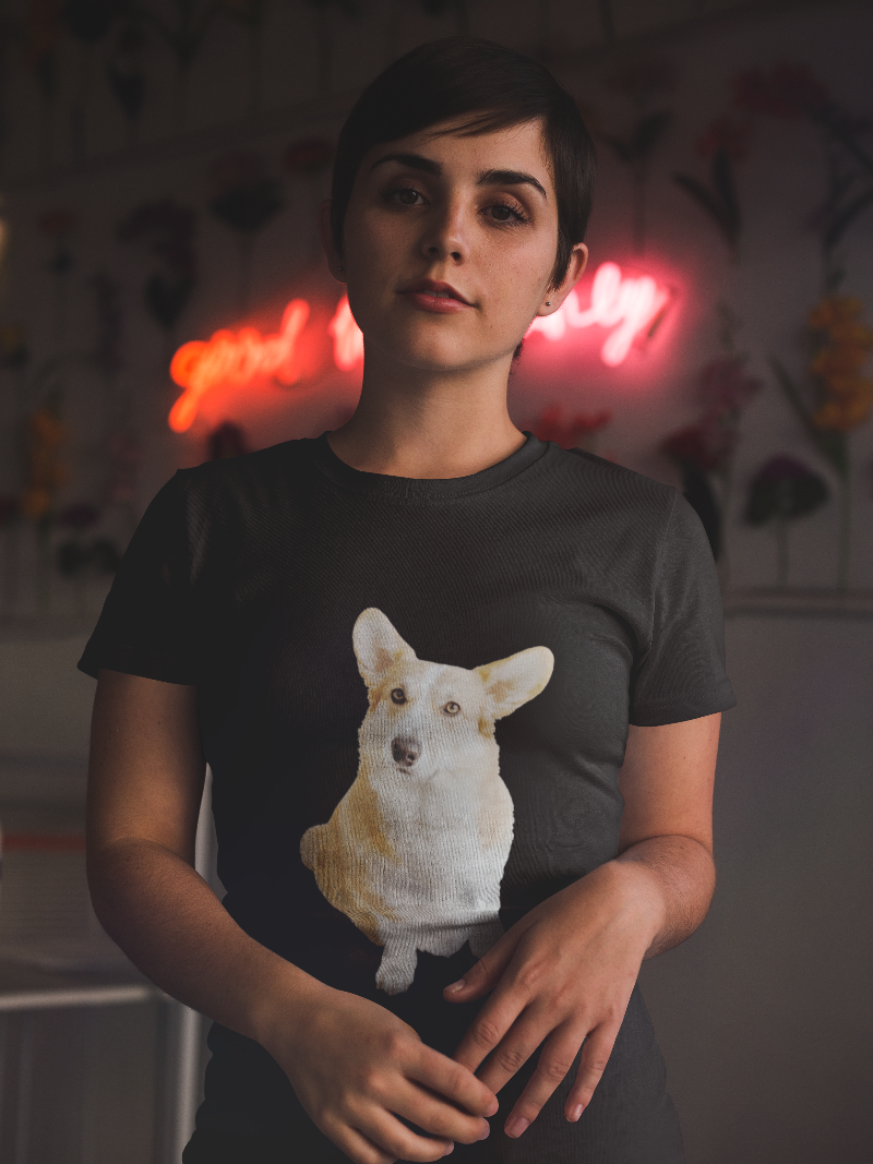 'Curious Corgi' Unisex Jersey Short Sleeve T-Shirt
