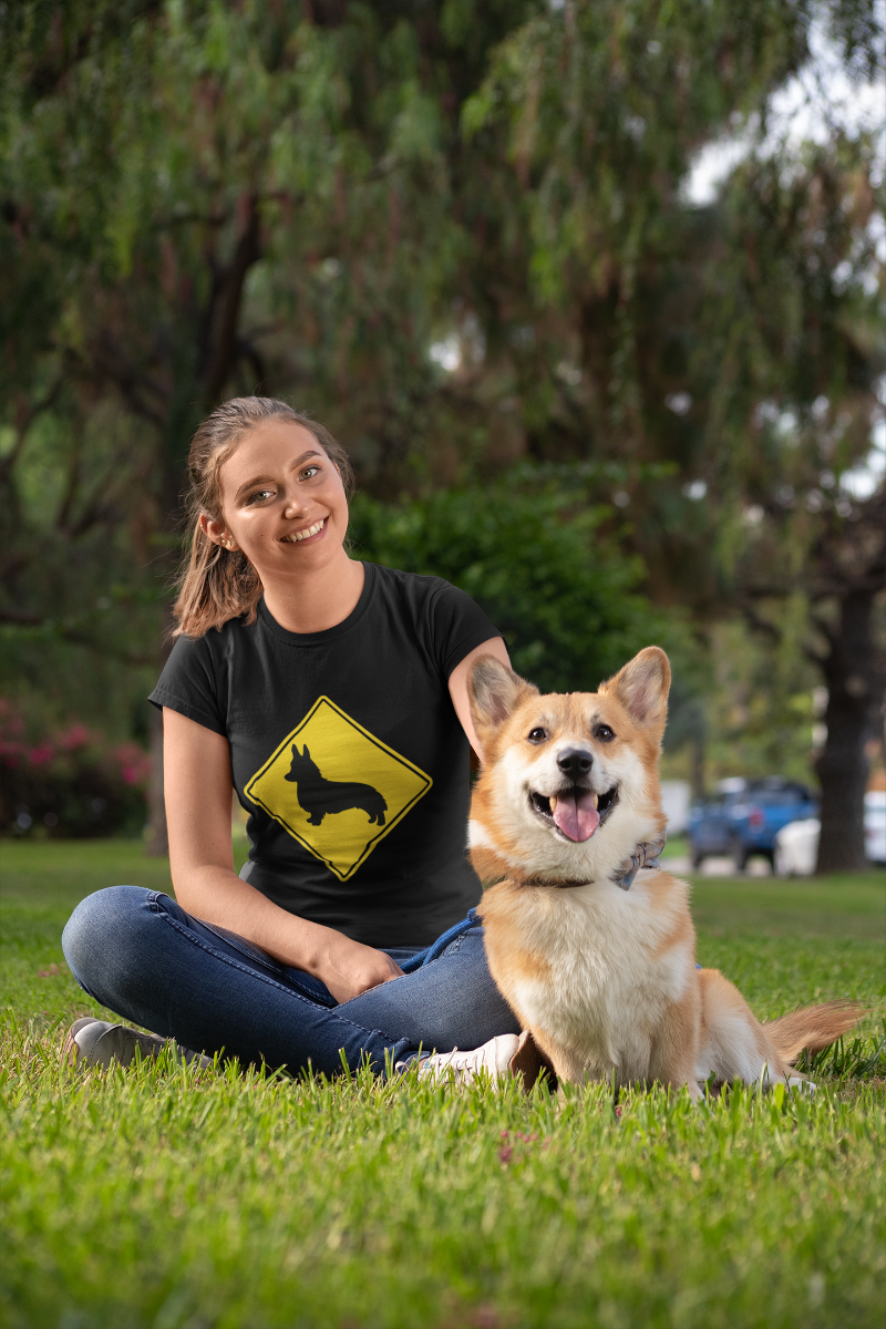 'Corgi Crossing' Unisex Jersey Short Sleeve T-Shirt