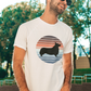 'Sunset Retro Corgi' Unisex Jersey Short Sleeve T-Shirt