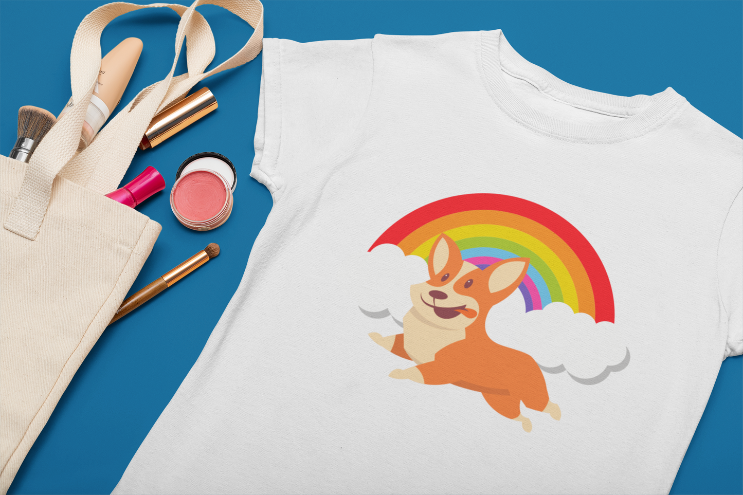 'Rainbow Corgi' Short-Sleeve Unisex T-Shirt