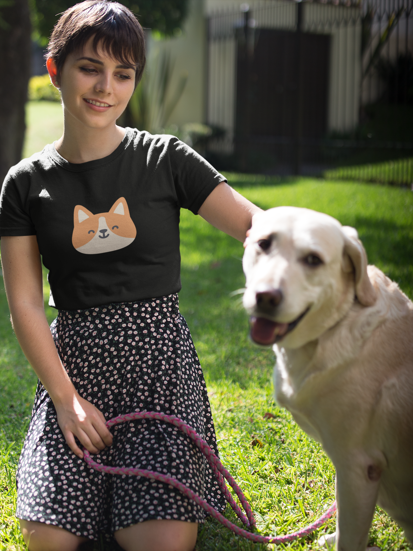 'Happy Corgi' Short-Sleeve Unisex T-Shirt